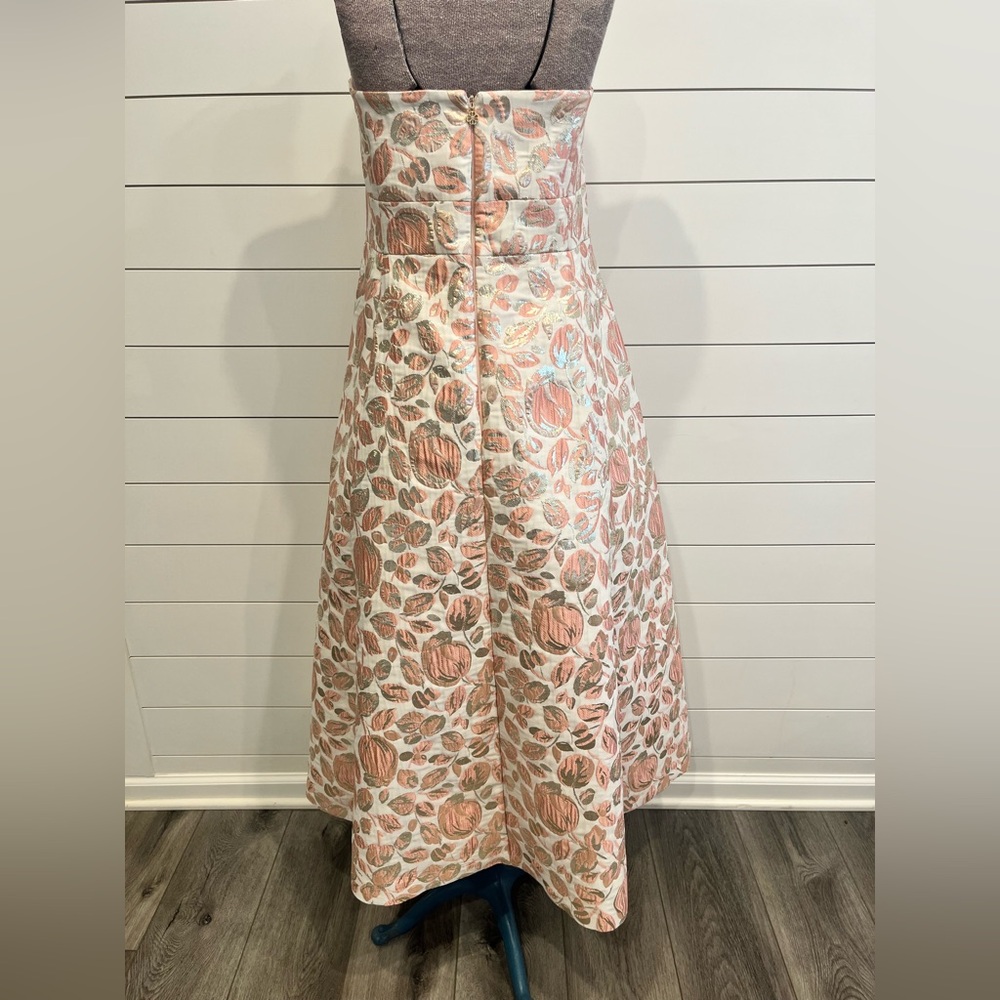 Kate Spade Floral Bud Brocade Strapless Dress – Rosebud Pink (Size 14) - Picture 6 of 11